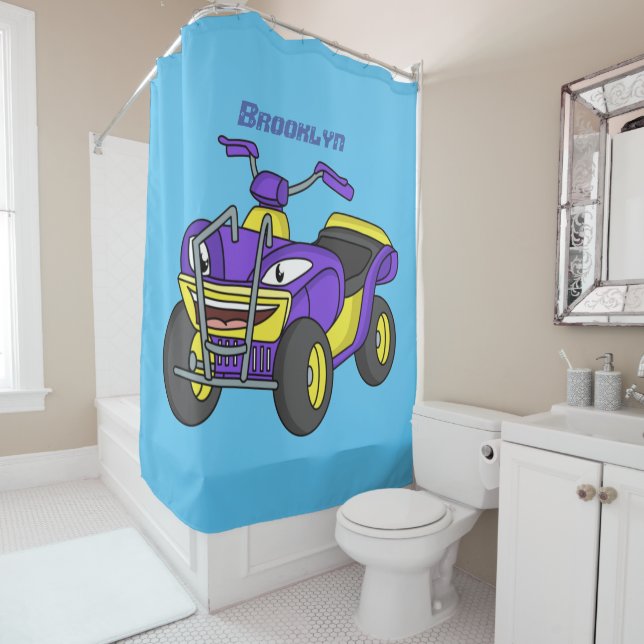 Rideaux De Douche Illustration de moto Purple Quad (En situation)