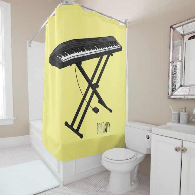 Rideaux De Douche Illustration de piano clavier (En situation)