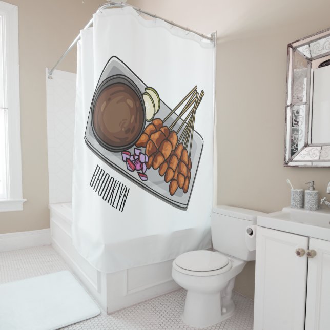 Rideaux De Douche Illustration de Satay (En situation)