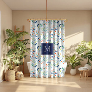 Rideaux De Douche Illustration des aquarelles du Motif botanique Pas