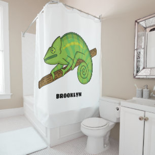 Rideaux De Douche Illustration du caméléon de la parson