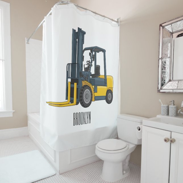 Rideaux De Douche Illustration du chariot élévateur (En situation)