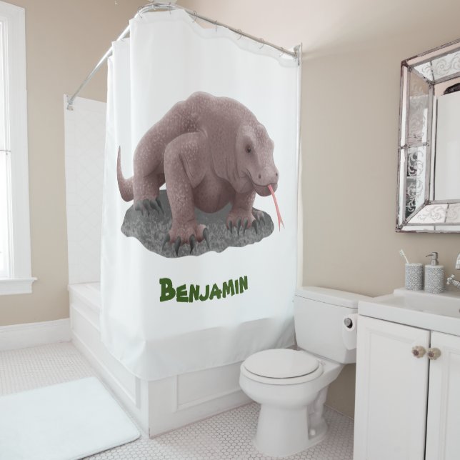 Rideaux De Douche Illustration du dragon de Komodo (En situation)