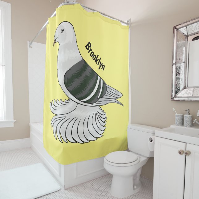 Rideaux De Douche Illustration du pigeon pigeon du Bouclier de Saxon (En situation)