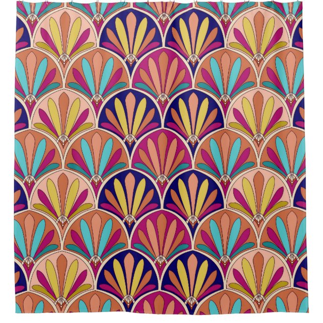 Rideaux De Douche Illustration du textile traditionnel indien (Devant)