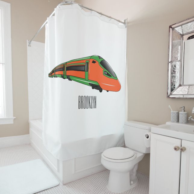 Rideaux De Douche Illustration du train à balles (En situation)