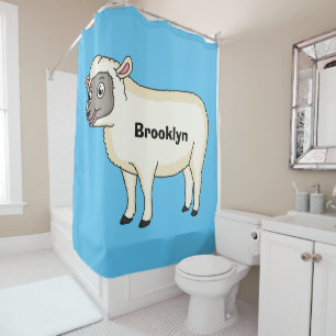 Rideaux De Douche Illustration d'un mouton joyeux