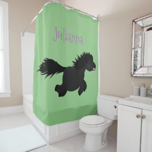 Rideaux De Douche Illustration d'un poney de Shetland mignon