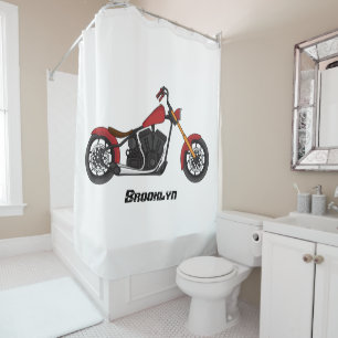 Rideaux De Douche Illustration motocyclette de style hélicoïdal