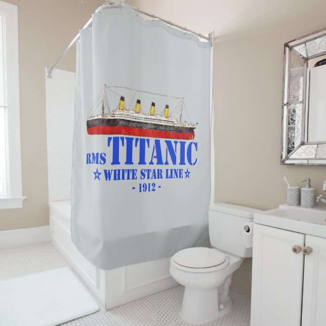 Rideaux De Douche Illustration Titanic RMS - White Star Line 1912 (En situation)