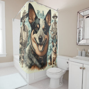 Rideaux De Douche Illustration vintage Australian Cattle Dog