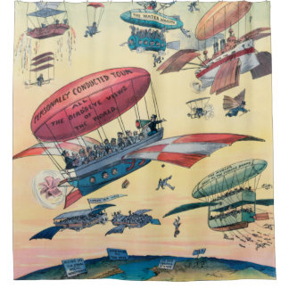 Rideaux De Douche Illustration vintage, Aviation, Voyage rétros