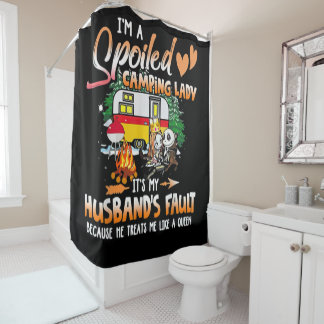 Rideaux De Douche I'm A Spoiled Camping Lady Camper Pajamas