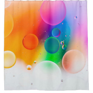 Rideaux De Douche Image artistique colorée de goutte d'huile sur l'e