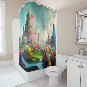 Rideaux De Douche Imaginaire coloré Enchanted Nature Paysage