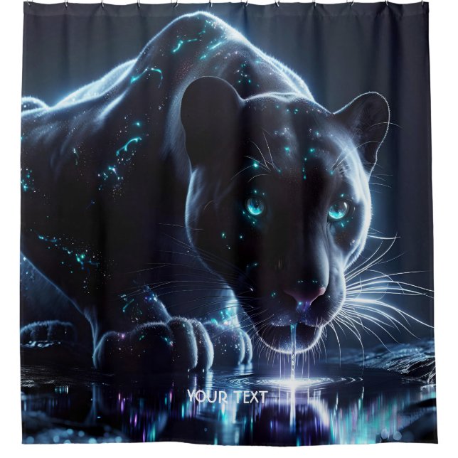 Rideaux De Douche Imaginaire Cute Panther Eau potable (Devant)