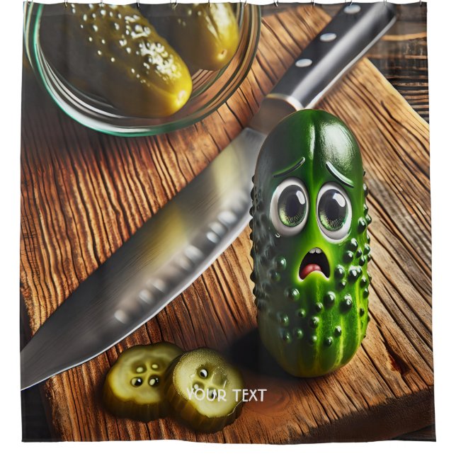 Rideaux De Douche Imaginaire Cute Pickles Board Jar (Devant)