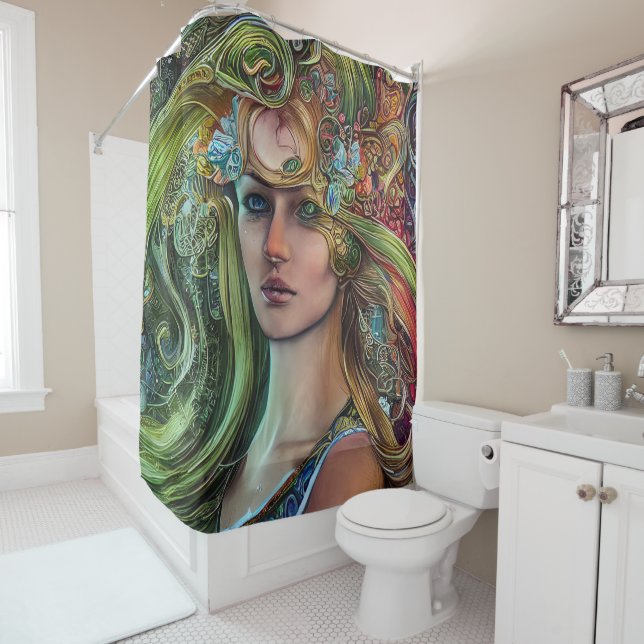 Rideaux De Douche Imaginaire de la Saint Patrick Femme (En situation)