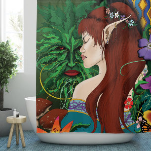 Rideaux De Douche Imaginaire d'elfe vert