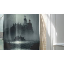 Imaginaire Island Lighthouse Misty Foggy Dark Nigh