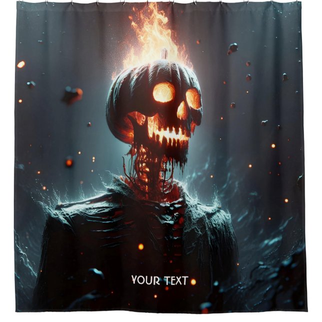 Rideaux De Douche Imaginaire Mignonne lanterne Citrouille Halloween (Devant)