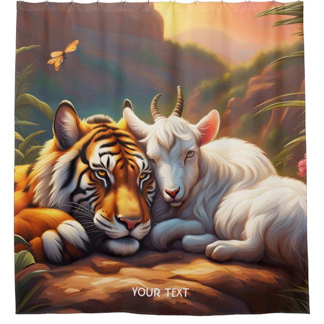 Rideaux De Douche Imaginaire Vive Sleeping Tiger Chèvre (Devant)
