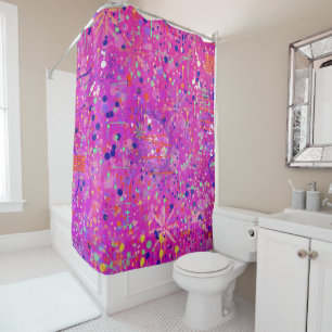 Rideaux De Douche Impression abstraite Jubilé Magenta