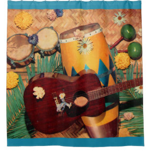 Rideaux De Douche Impression d'instruments de musique latins