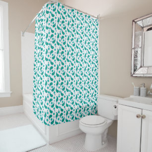 Rideaux De Douche Imprimé Paisley Sarcelle Moderne • Motif Floral Él