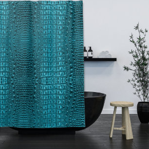 Rideaux De Douche imprimé turquoise turquoise aqua bleu alligator te
