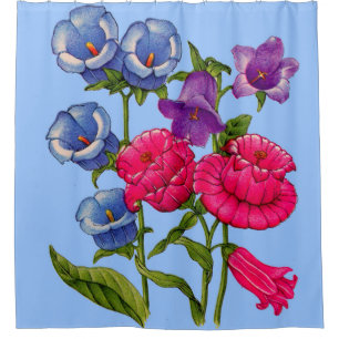 Rideaux De Douche Imprimerie de fleurs de clocher de Canterbury
