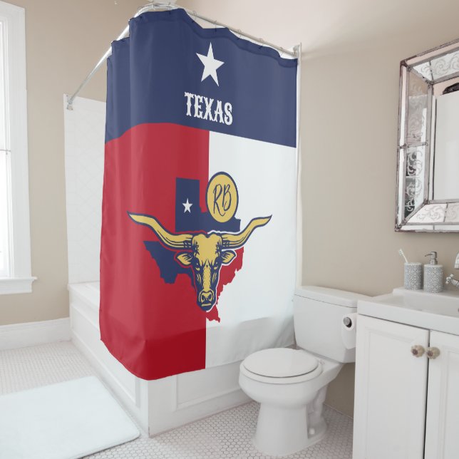 Rideaux De Douche Indicateur d'état du Texas (En situation)