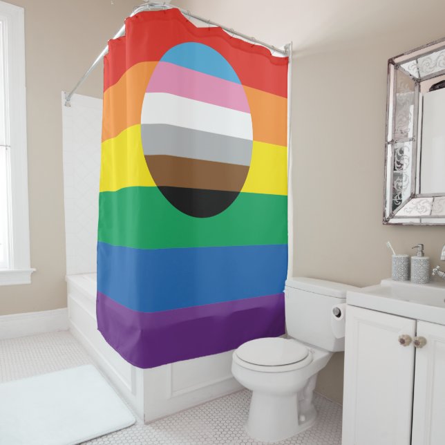 Rideaux De Douche Indicateur d'inclusion gay pride (En situation)
