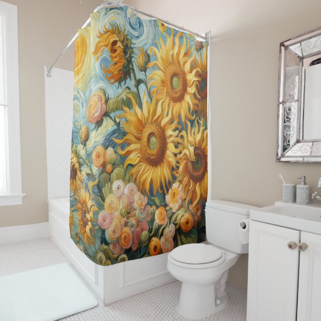 Rideaux De Douche Inspirations tournesol (En situation)