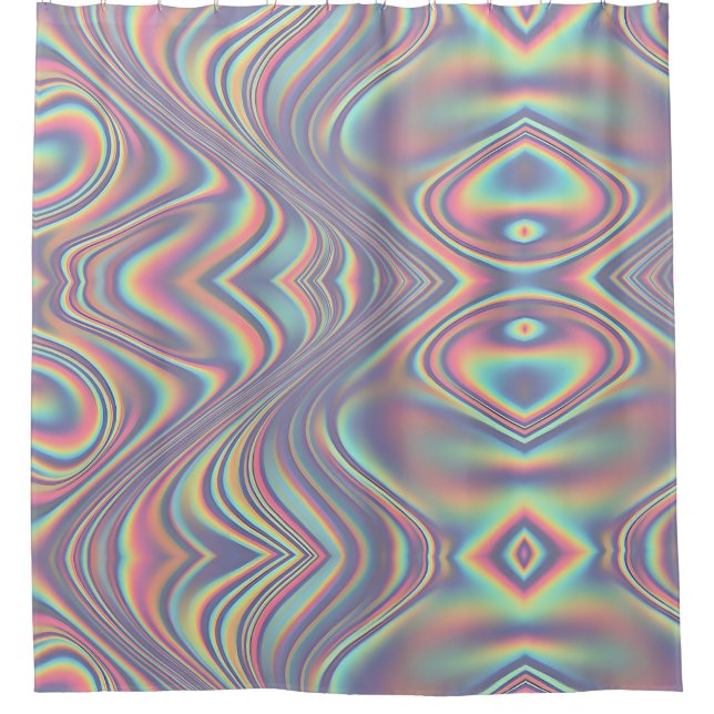 Rideaux De Douche Iridescent Holographic Swirl Texture (Devant)