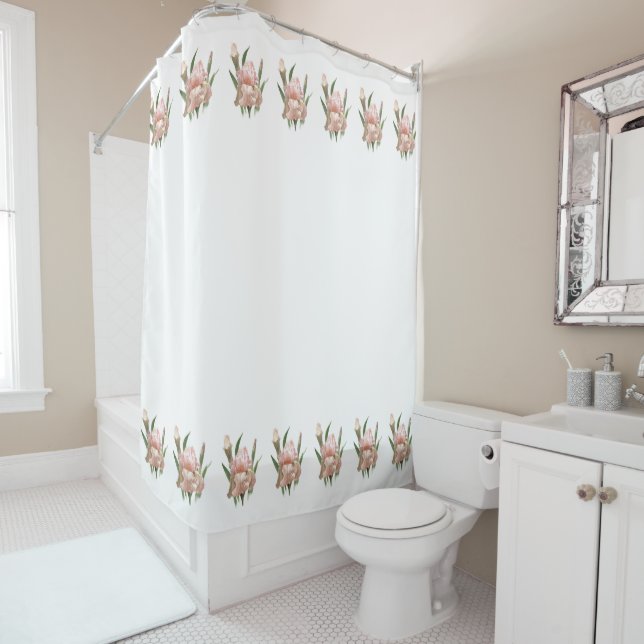 Rideaux De Douche Iris rose (En situation)