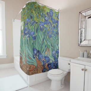 Rideaux De Douche Irises Blue Green Jaune Van Gogh Inspiré