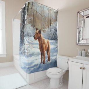 Rideaux De Douche Irish Terrier Laisser neiger Noël
