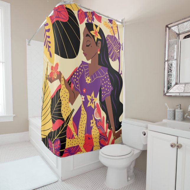 Rideaux De Douche Isabela d'Encanto | Graphique floral (En situation)