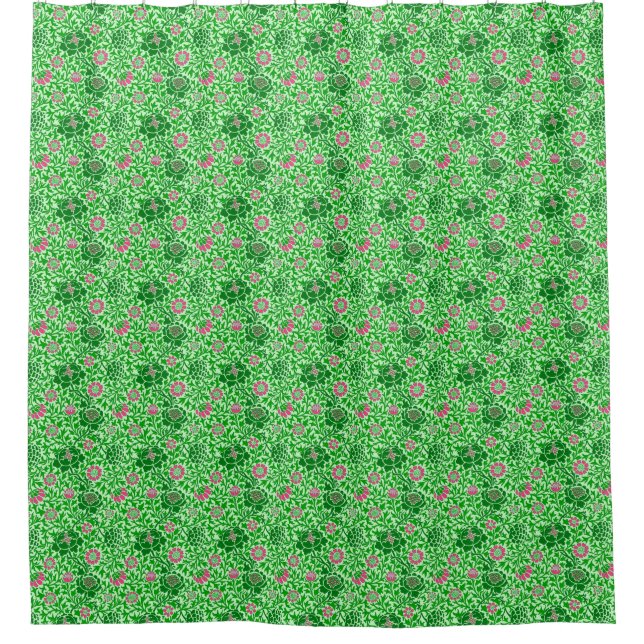 Rideaux De Douche Jacobean Floral, Emerald et Lime Green (Devant)