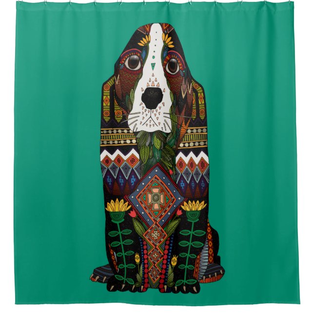 Rideaux De Douche Jade d'amour Basset Hound (Devant)