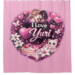 Rideaux De Douche J'adore Yuri Esthétique Anime Filles' Amour Kawa
