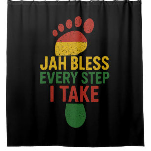 Rideaux De Douche Jah bénisse chaque pas que je fais Rasta