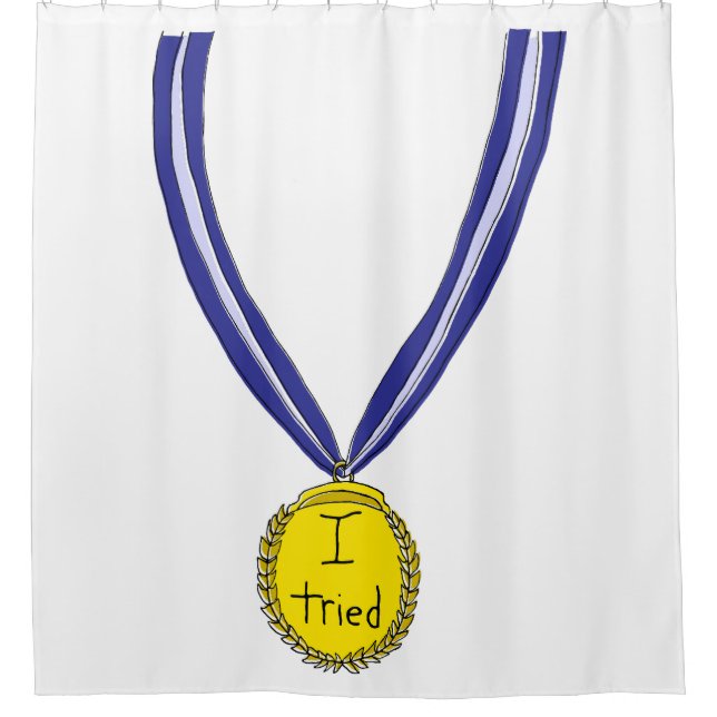 Rideaux De Douche J'ai essayé la médaille (Devant)