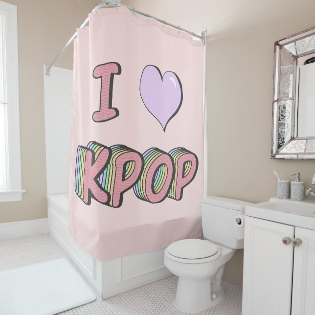 Rideaux De Douche J'ai le coeur Kpop (En situation)