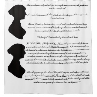 Rideaux De Douche Jane Austen's silhouette & first novel lines