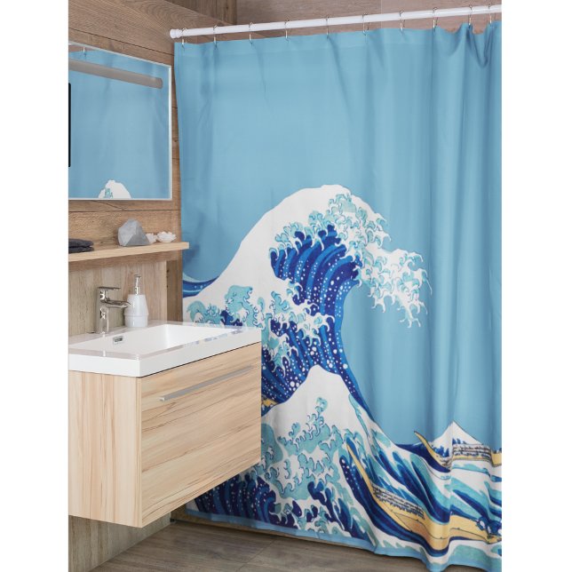 Rideaux De Douche Japon Wave Japandi Japon mer Japon (Créateur téléchargé)