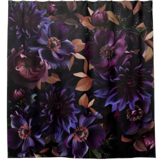 Rideaux De Douche Jardin De Minuit Gothique Bourgogne Et Violet