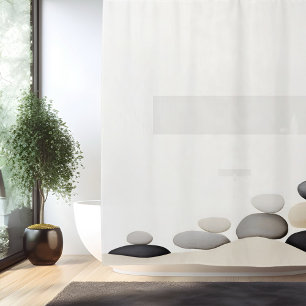 Rideaux De Douche Jardin de pierres zen aquarelle de style japonais