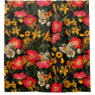 Rideaux De Douche Jardin d'été - Vintage Redouté Cottage Roses 3